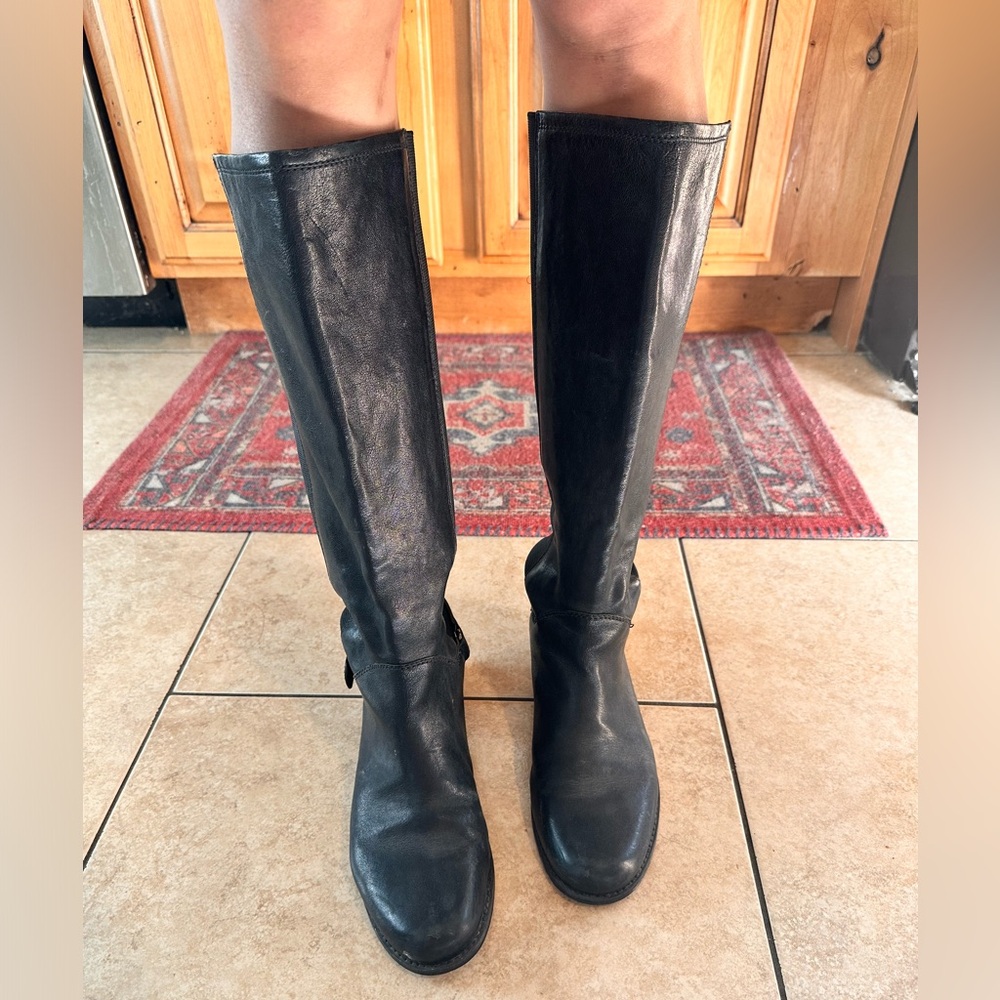 stuart weitzman knee high fall riding boots black